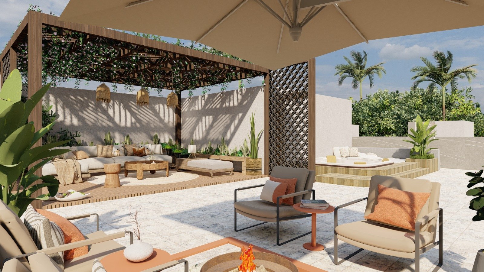 Intérieur terrasse luxe